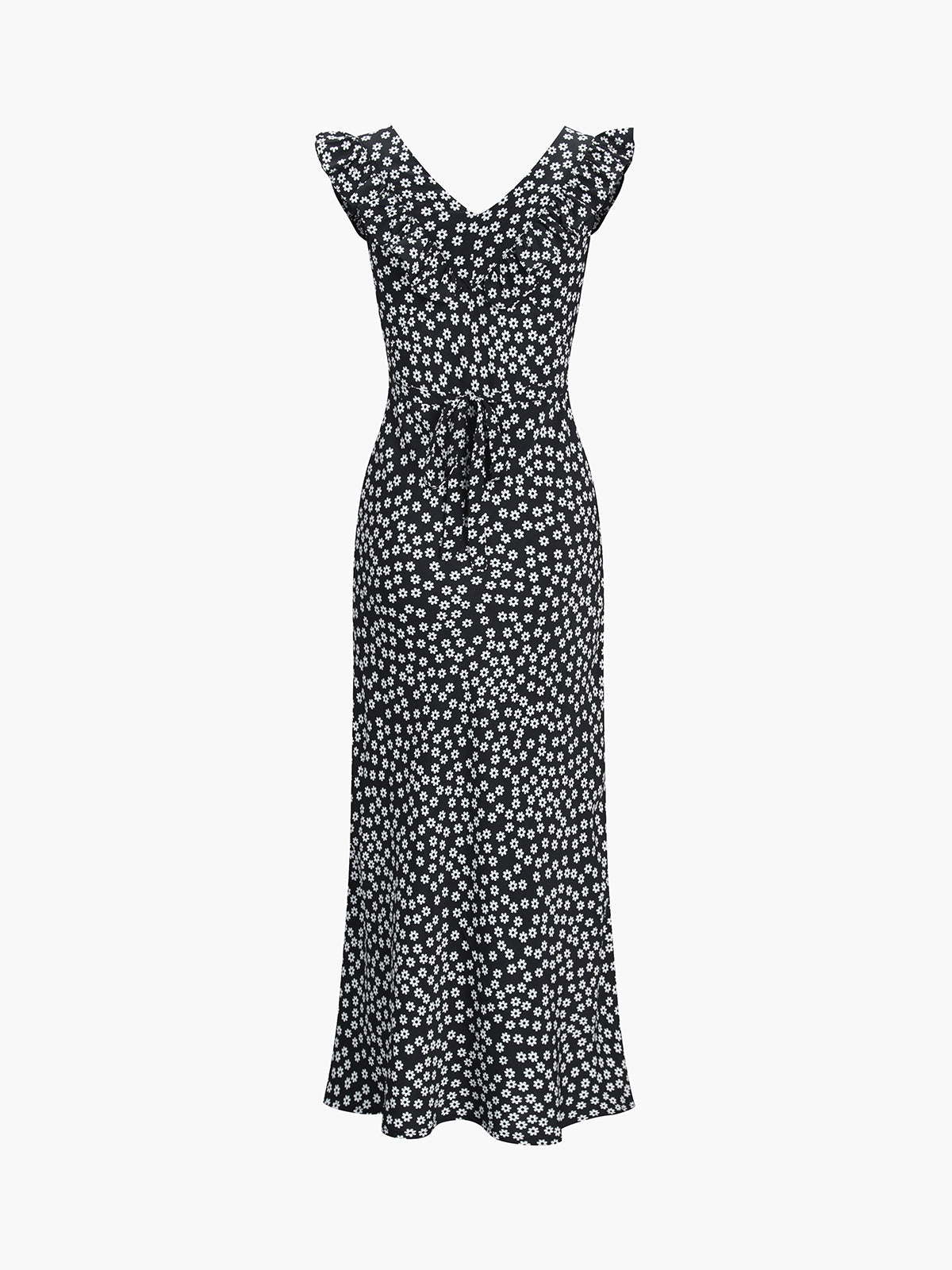 Floral Print Off Shoulder Ruffle Bodycon Maxi Dress 5
