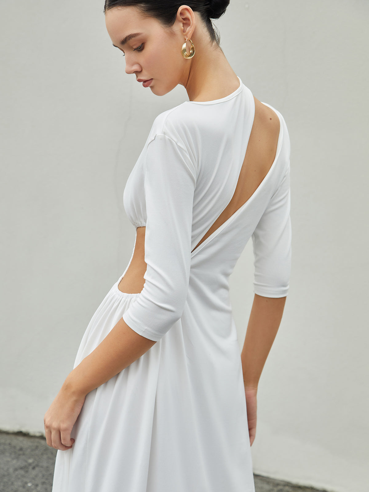 Asymmetric One-Shoulder Cutout High-Slit Maxi Dress 3