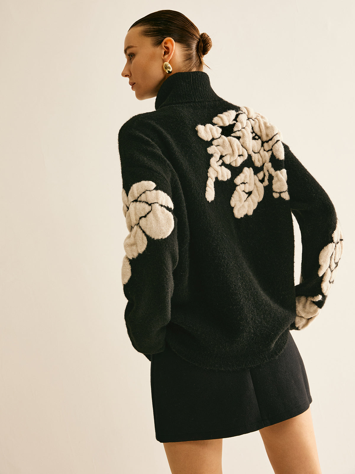 Wool-Blend Turtleneck Jacquard Sweater 5