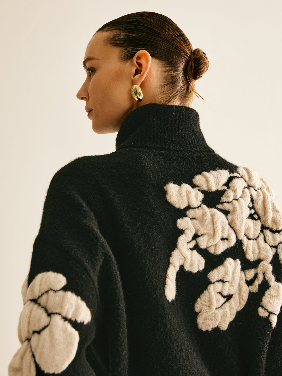 Wool-Blend Turtleneck Jacquard Sweater 3