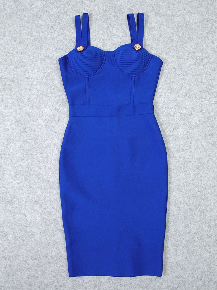 Bandage Sweetheart Double-Strap Bodycon Midi Dress 6