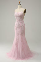 Yellow Mermaid Long Prom Dress with Appliques