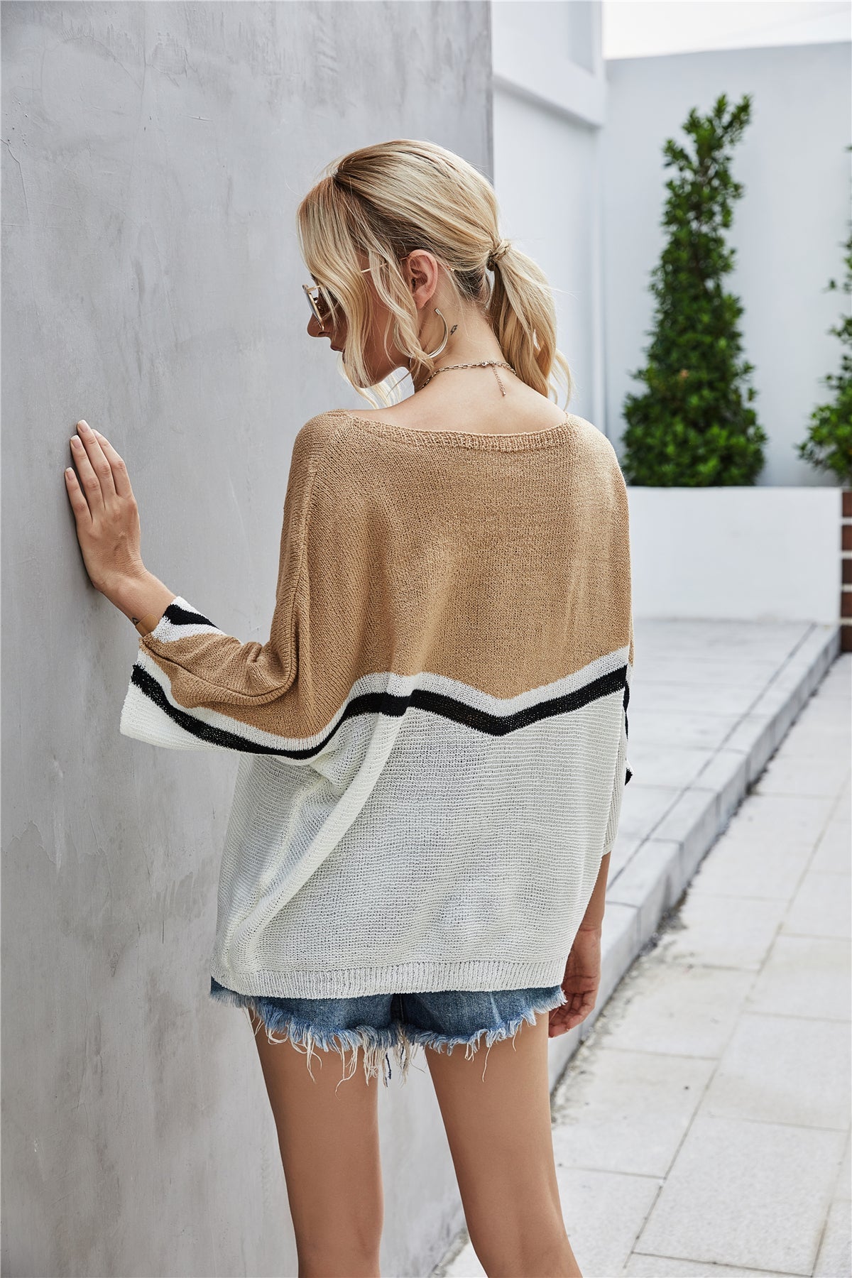 RadyRin Bat Sleeve Knit Sweater in Large Size - Chic Comfort