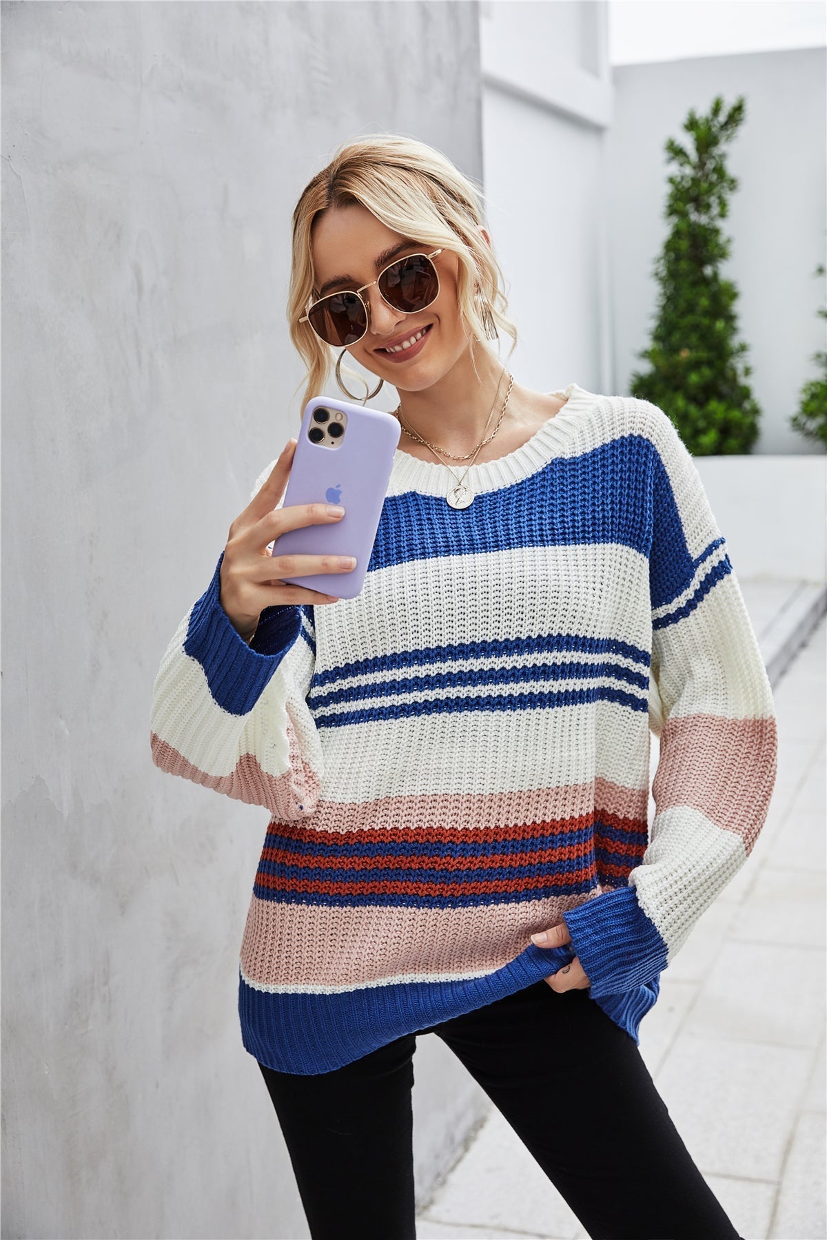 RadyRin Cozy Loose Knit Pullover Sweater for Effortless Style