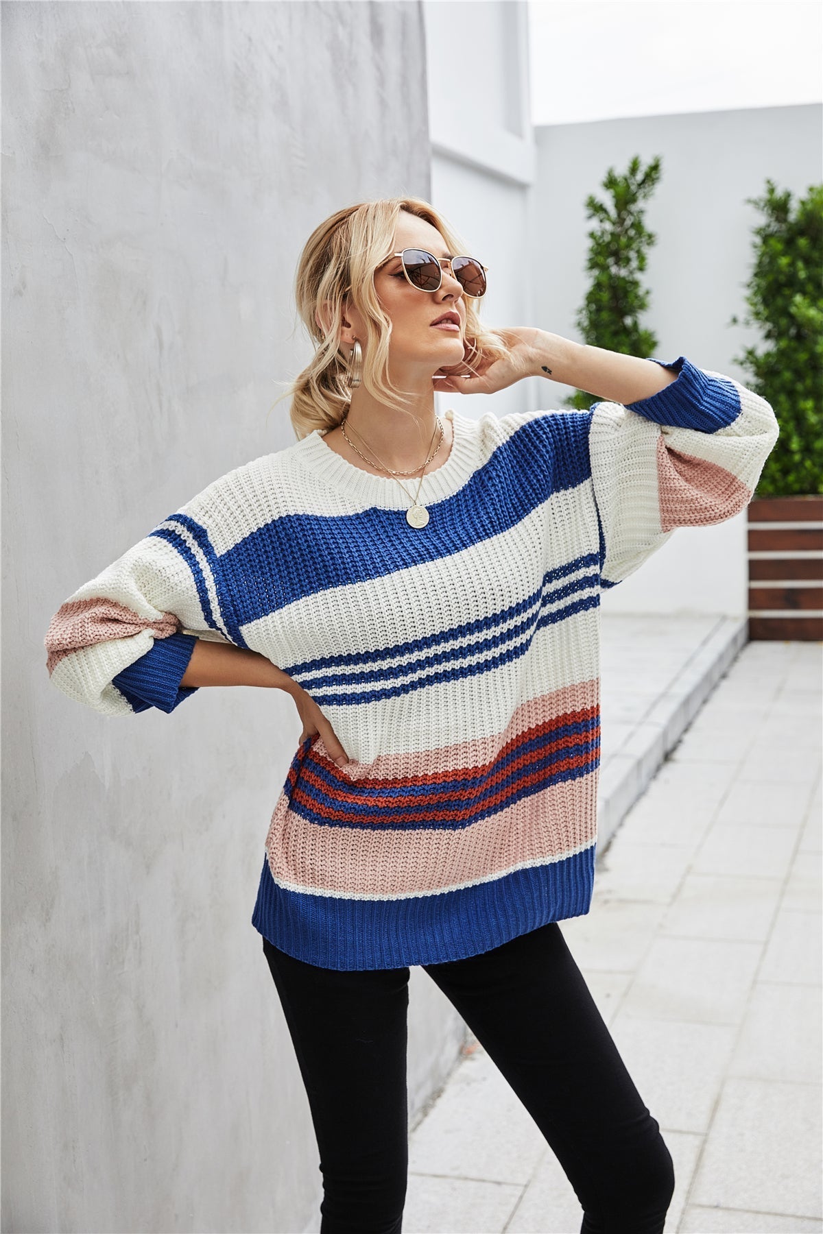 RadyRin Cozy Loose Knit Pullover Sweater for Effortless Style