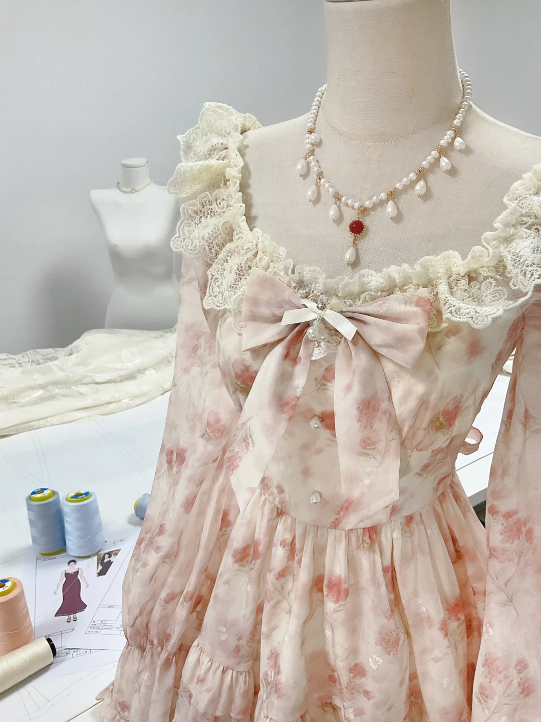 Pretty Pink Chiffon Print Layered Ruffles Short Party Dress Homecoming Dress D017