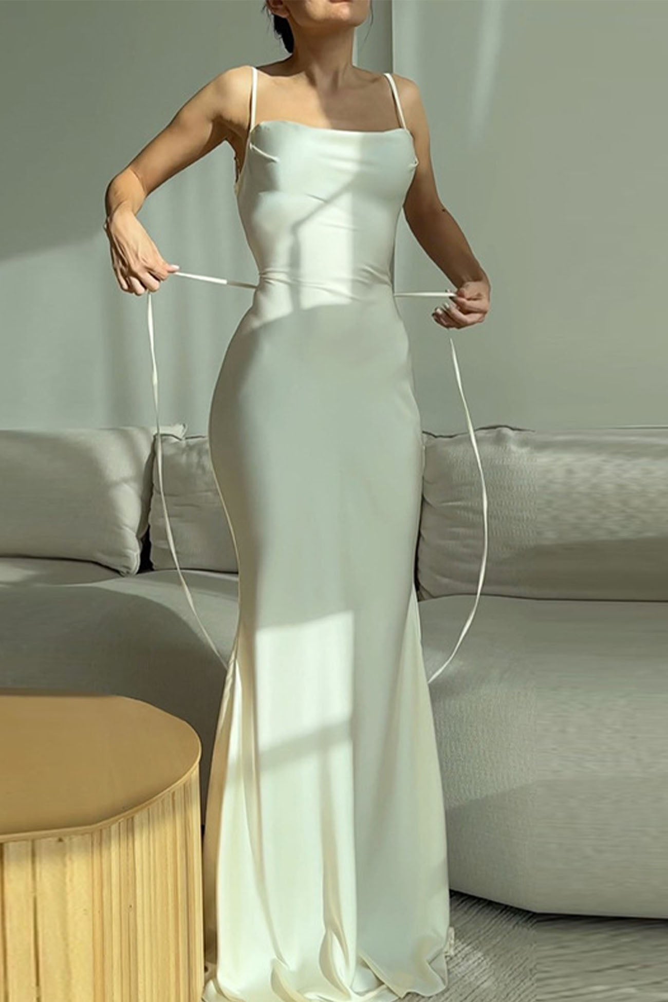 Back Lace Up Bodycon Cami Dress