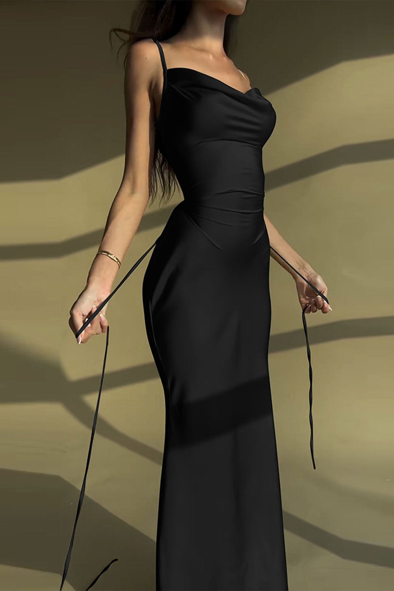 Back Lace Up Bodycon Cami Dress