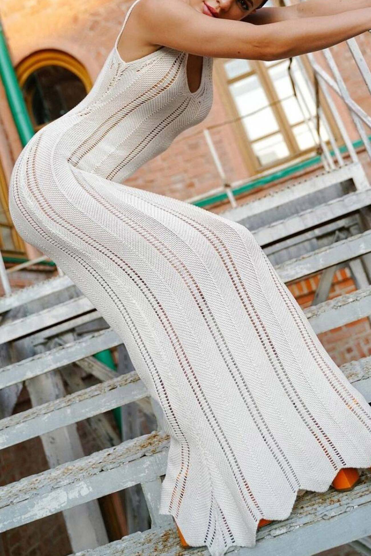 Backless Hollow Out Knit Tank Dress