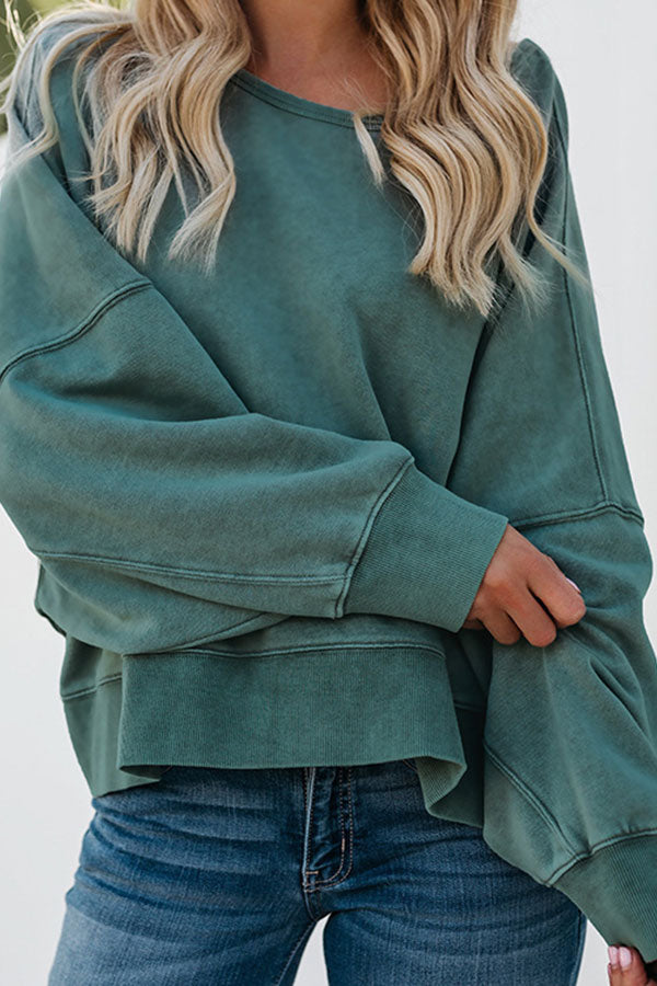 Scoop Backless Plus Size Sweatshirt - Mislish