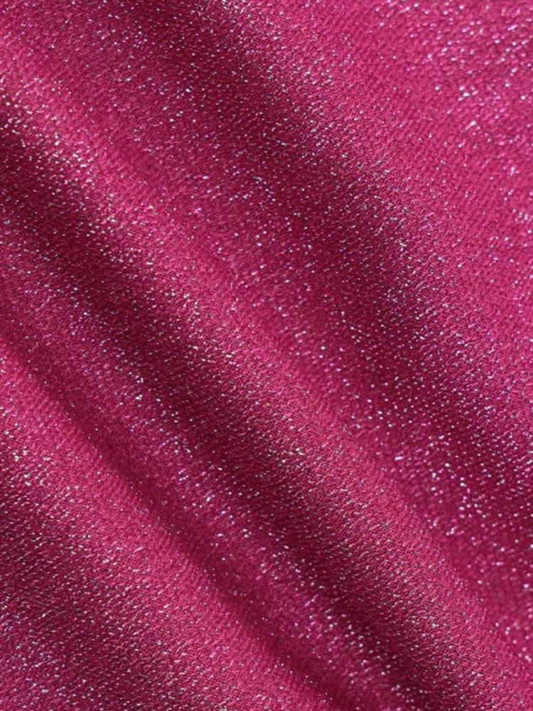 Glitter Halter Cowl-Neck High-Slit Bodycon Mini Dress 6