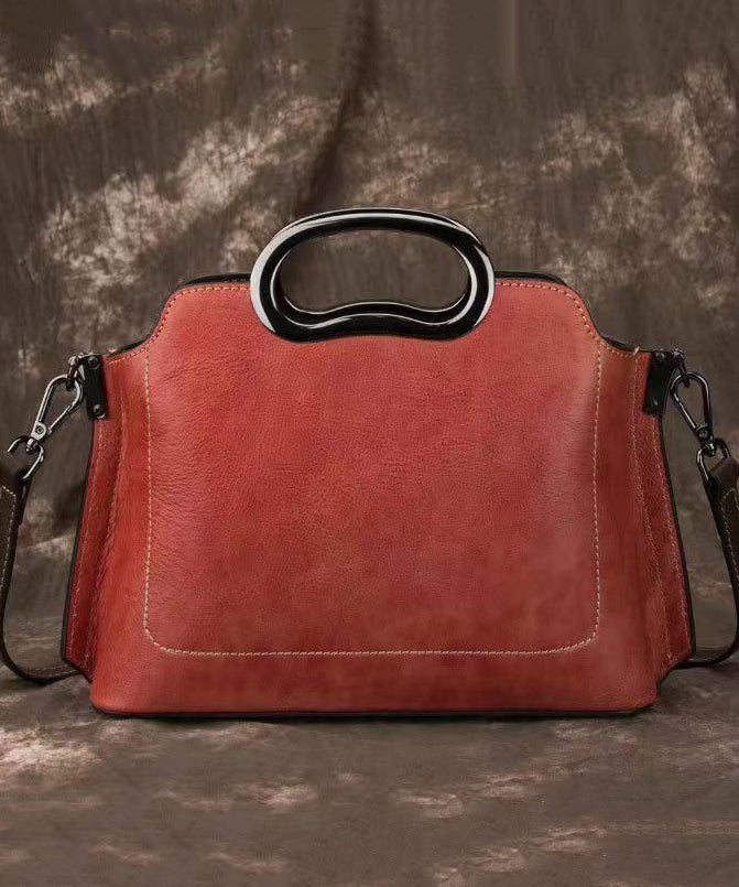 Tote Embossed Handbag Beautiful Calf Versatile Leather Red