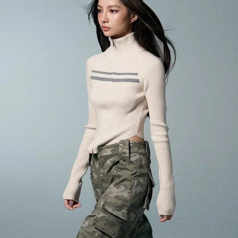 Belted Back Turtleneck Cropped Cardigan 5
