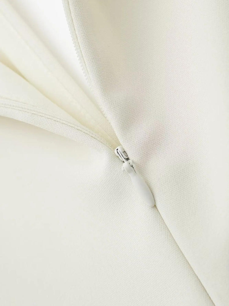 Belted Plunge Neck Mini Dress - Fashionpara