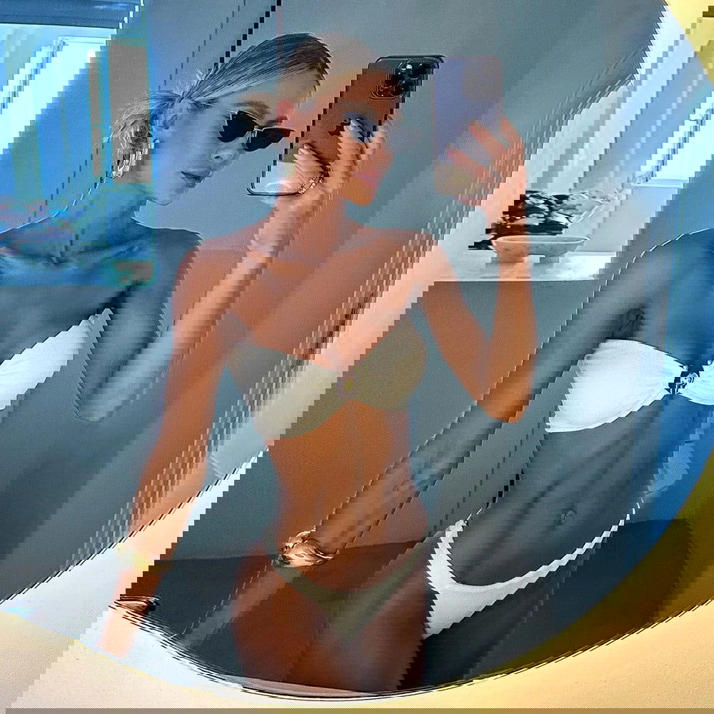 Bikini Tube Top Sexy Solid Color Metal Split Women Swimsuit - Fashionpara