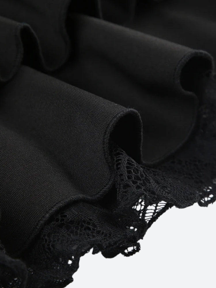 Black Coquette Mini Skirt