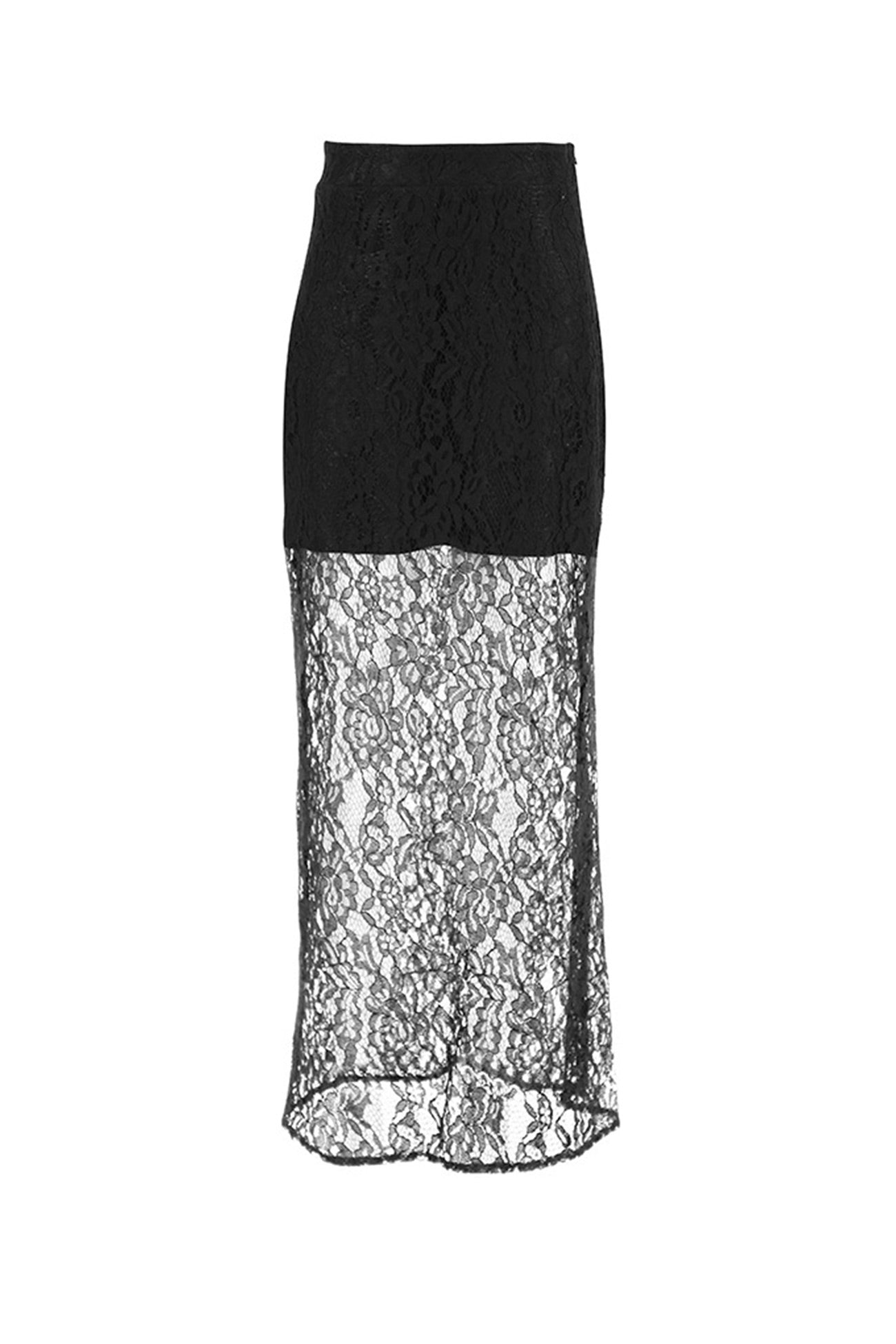 Black Lace Midi Skirt