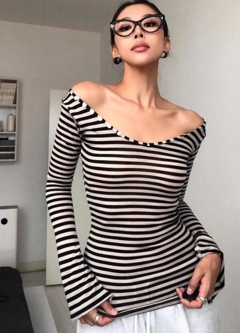 Black & White Striped Top