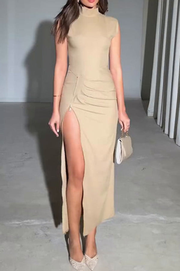Midi Black Bodycon Sleeveless Dress