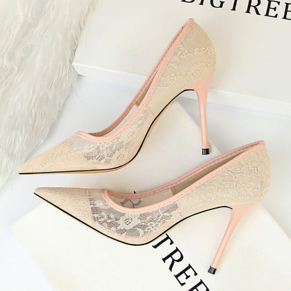 Lace Stiletto Heels Pointed-toe Shoes