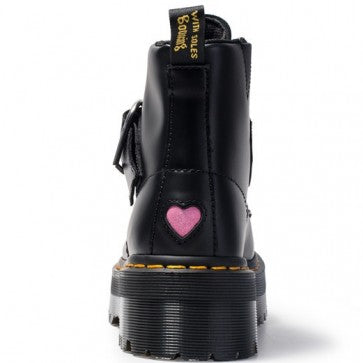 Black Platform Combat Boots With Buckle