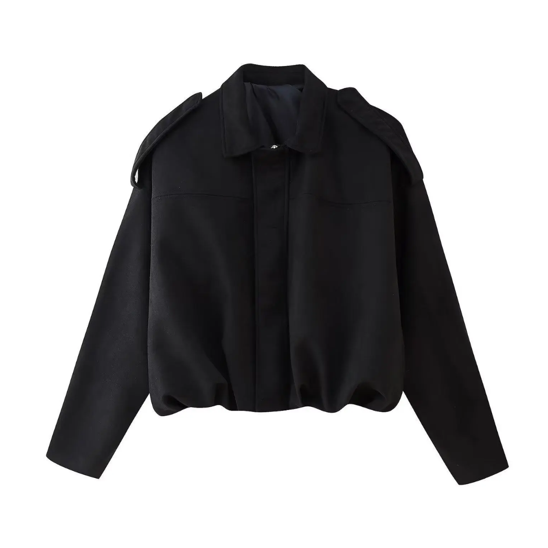 Suede Look Spread Collar Zip Front Bomber Jacket 4