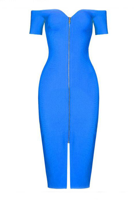 Yellow Sexy Bandage Slit Prom Dress With Short Sleeves - Mislish