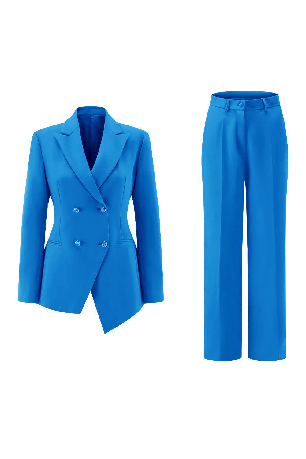 Fuchsia 2 Piece Double Breasted Women Prom Suits