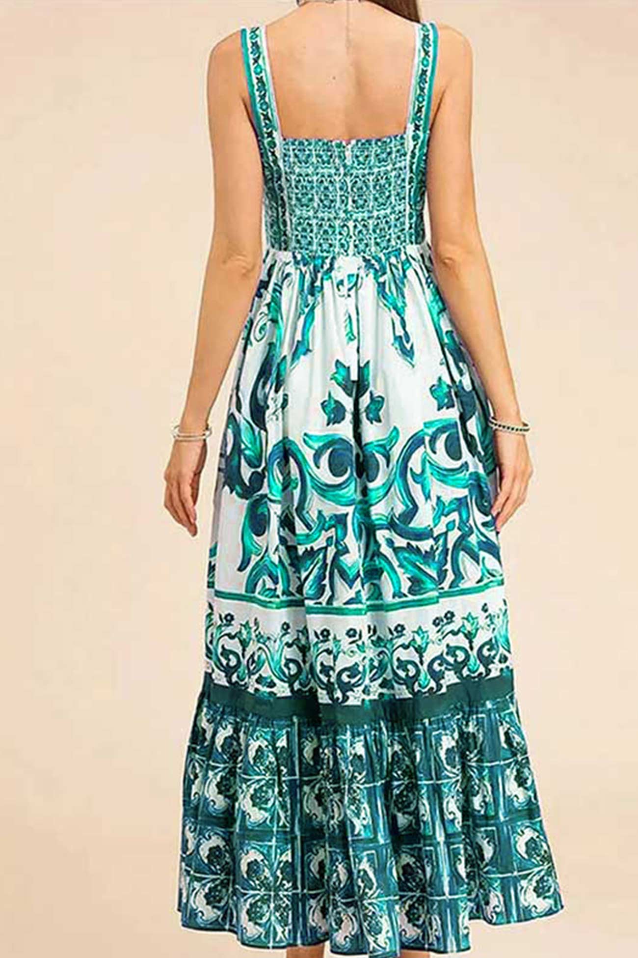 Bohemia V Neck Printed Cami Dress