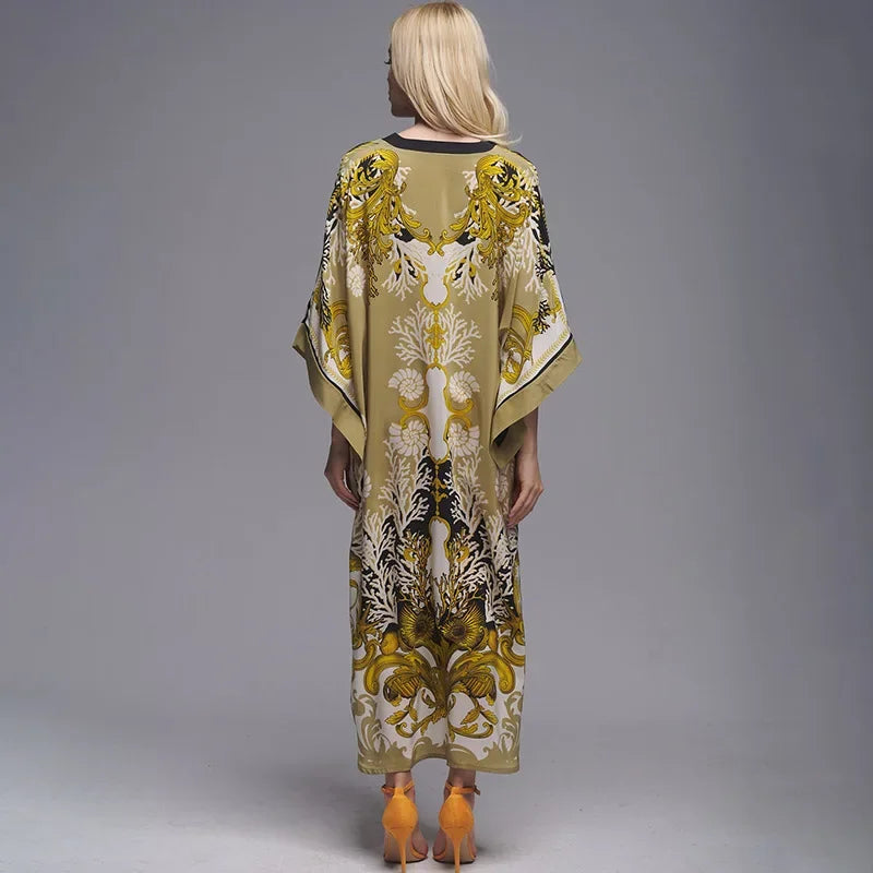 Floral Print Loose Kimono Boho Beach Cover up
