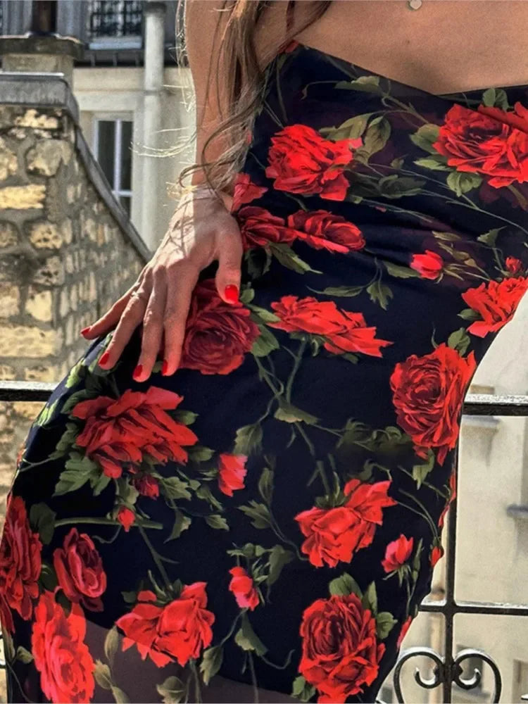 Boho Slim Fit Printed Off-Shoulder Floral Dress