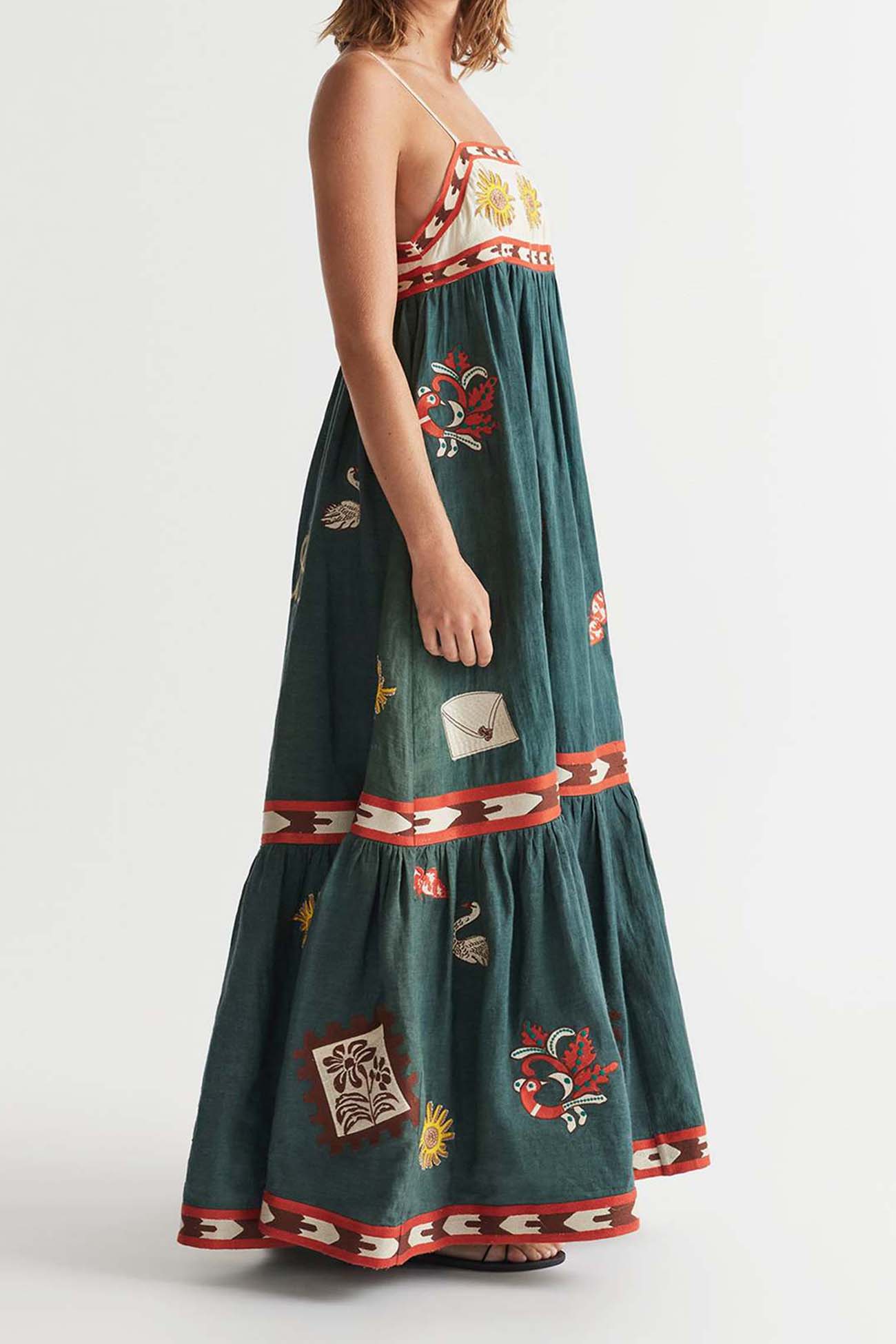 Boho Printed Spaghetti straps Backless Dress