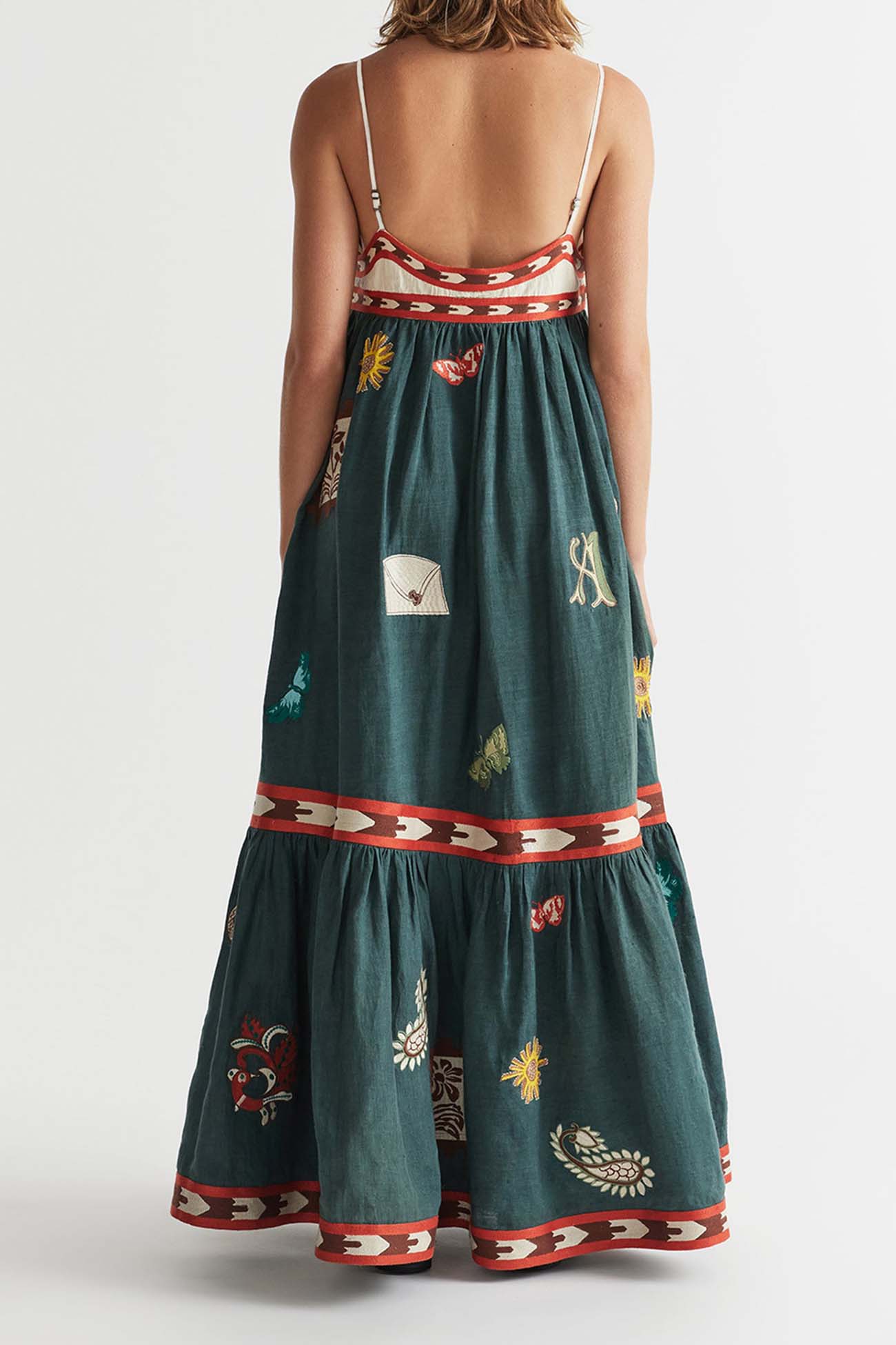 Boho Printed Spaghetti straps Backless Dress