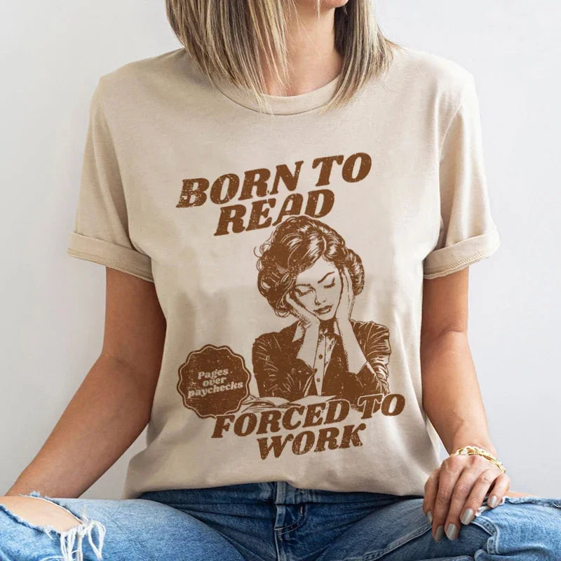 Born to Read Meme Bookish T-shirt - Fashionpara