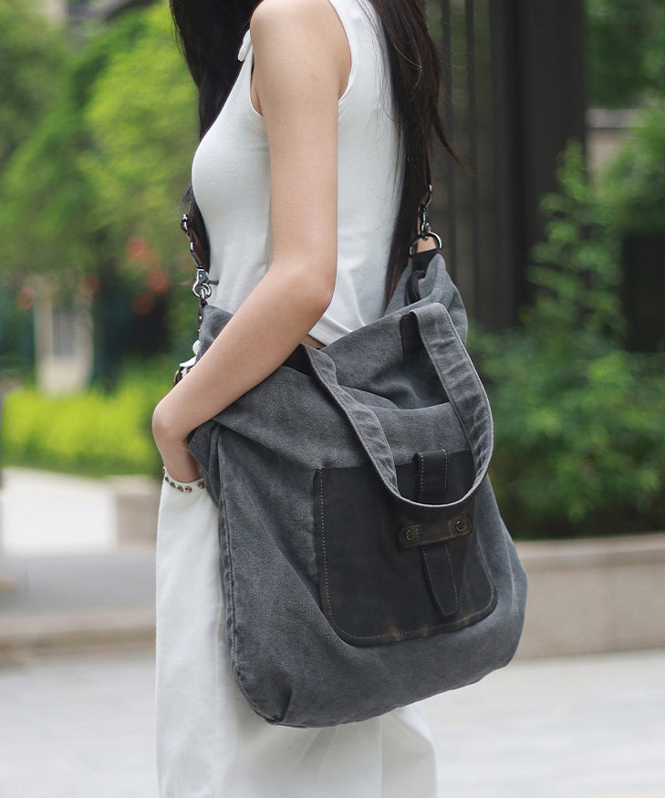 Boutique Large Capacity Solid Durable Canvas Satchel Bag Handbag