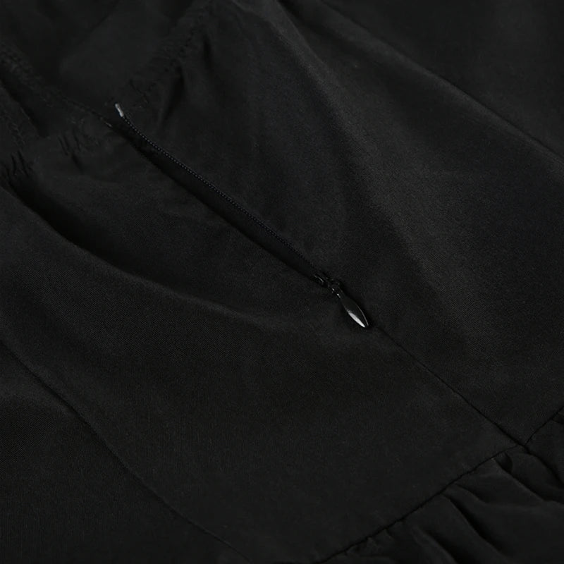 Bow-Front Spaghetti-Strap Bubble-Hem Mini Dress 4