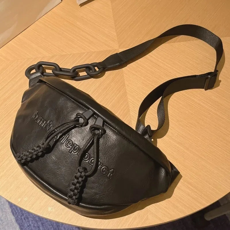 Leather Chest Bag for Women Crossbody