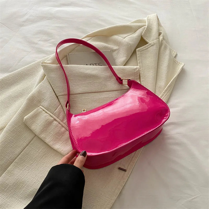 Bright Color Solid Square Shoulder Bag