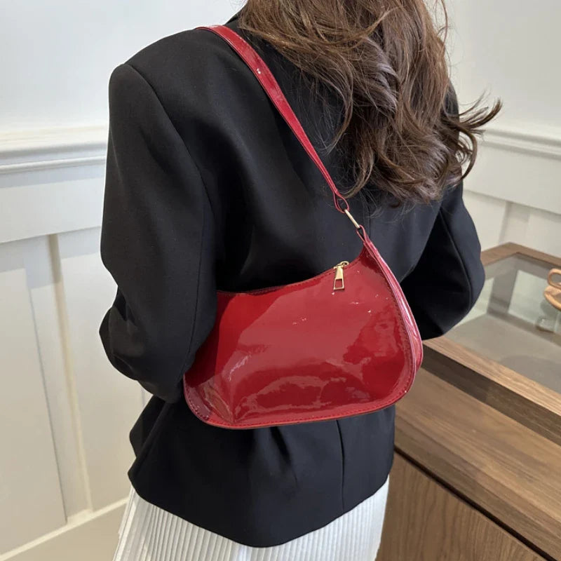 Bright Color Solid Square Shoulder Bag