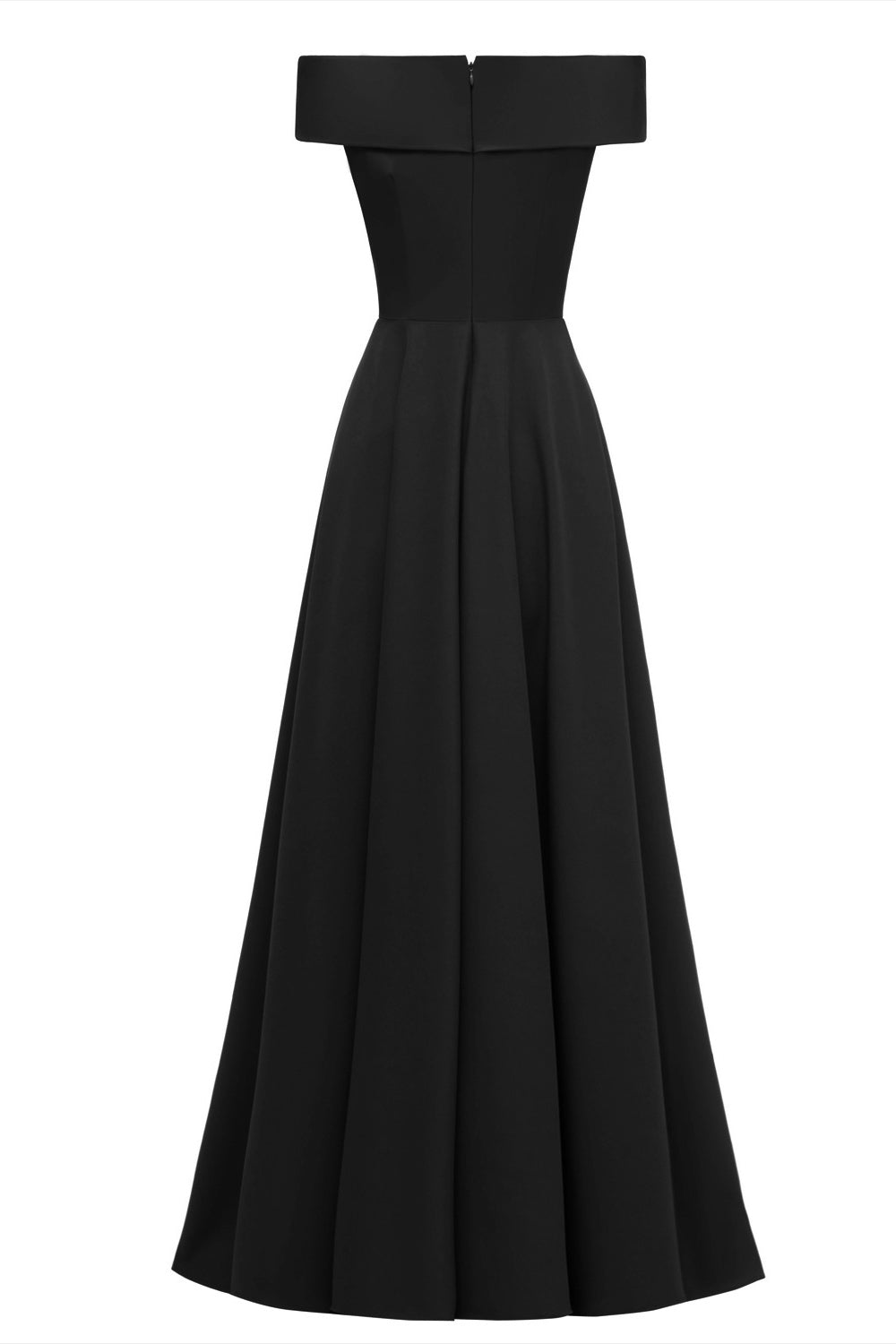 Burgundy A-line Off-the-shoulder Long Formal Dress