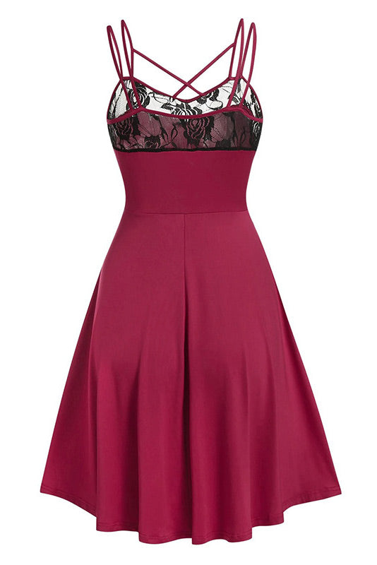 Burgundy A-Line Sleeveless Homecoming Dress Fashionpara