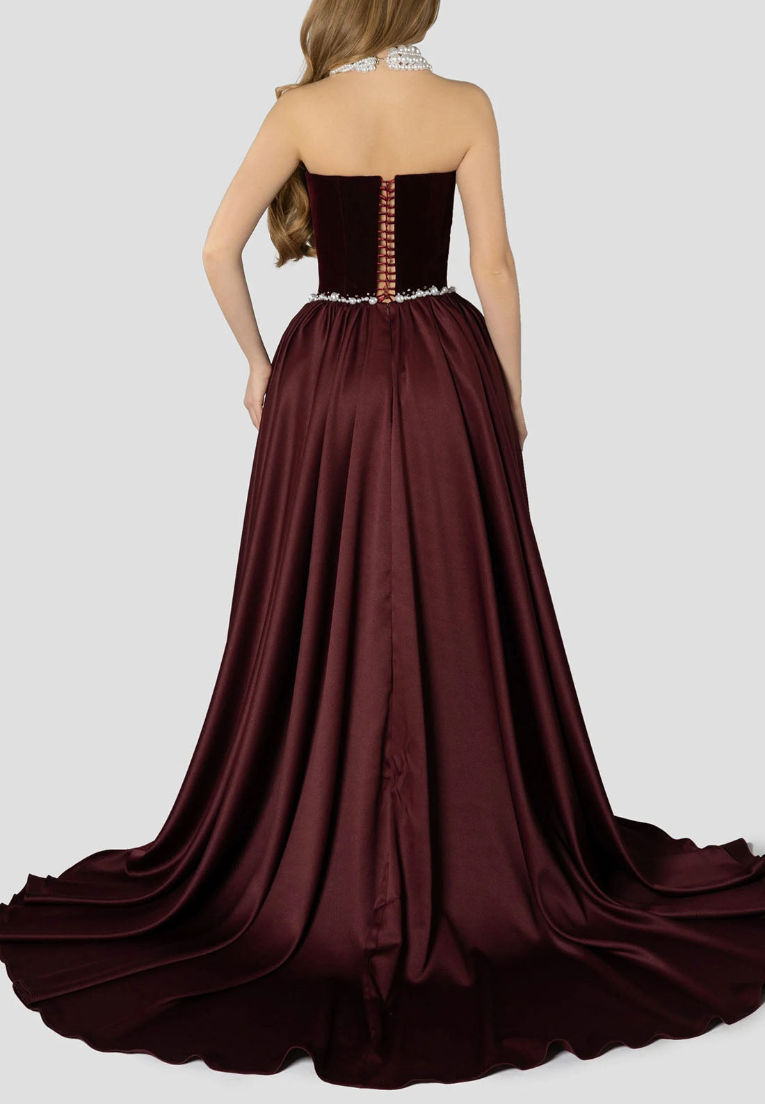A-line Off the Shoulder Crisscross Back Formal Dresses Strapless Pleated Evening Gown
