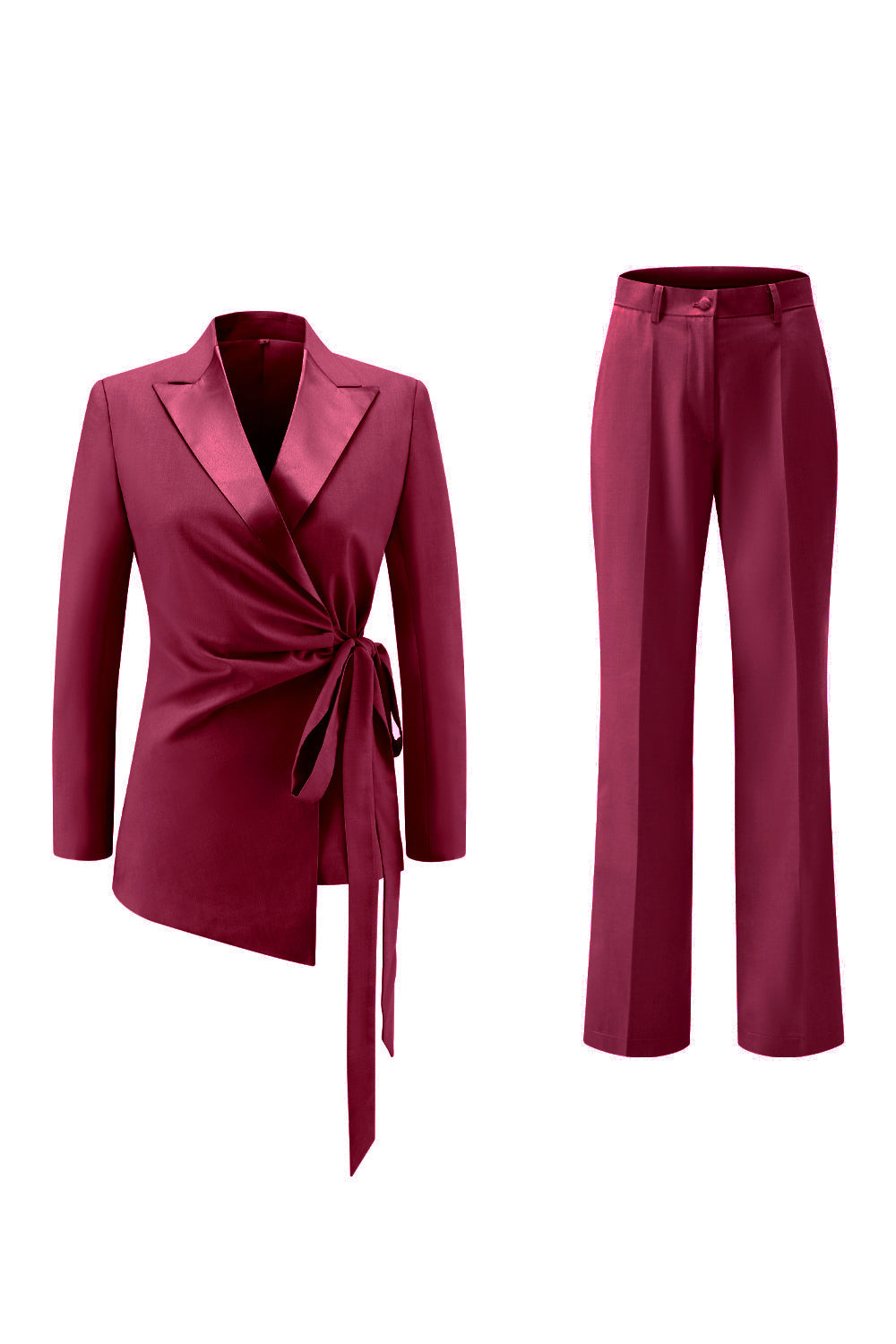 Lilac 2 Piece Peak Lapel Women Prom Suits with Sash