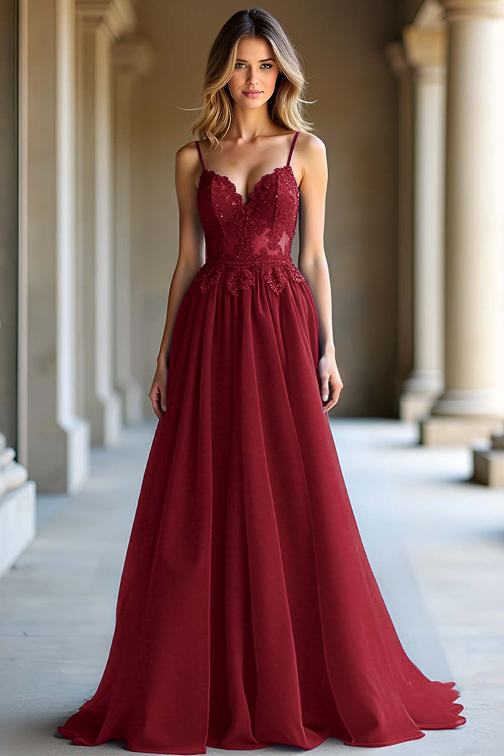 Elegant Dark Blue Spaghetti Straps Prom Dress with Appliques