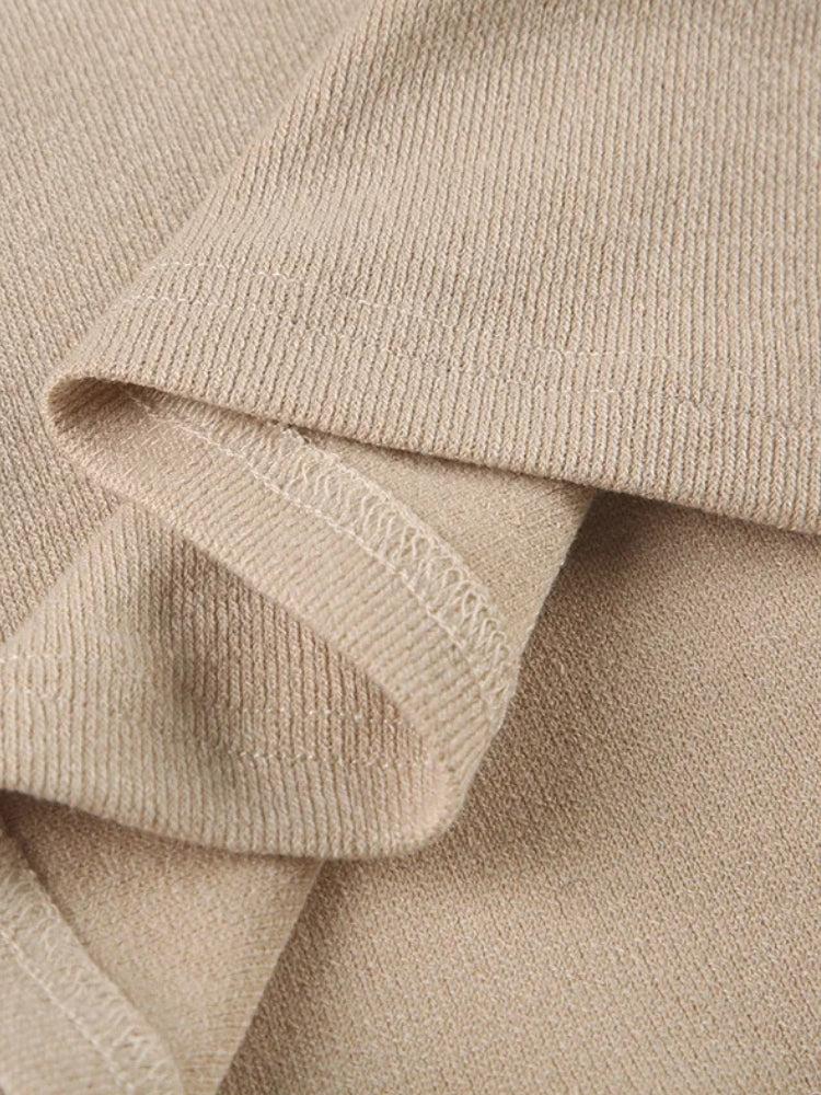 Button-Front Knit V-Neck Short-Sleeve Flared Mini Dress 7