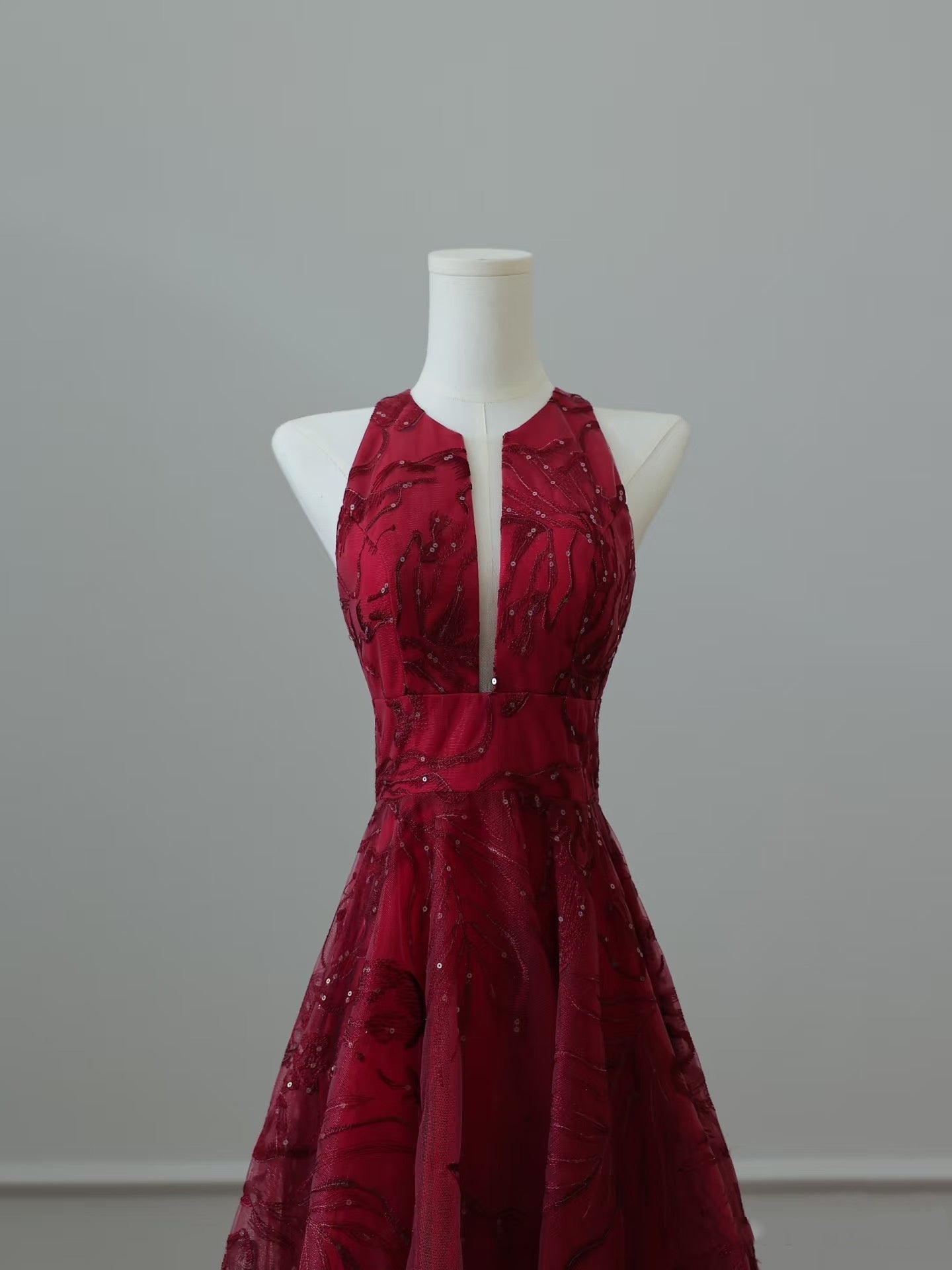 Sexy High Low Burgundy Sequin Long Prom Dresses Evening Gowns S3840