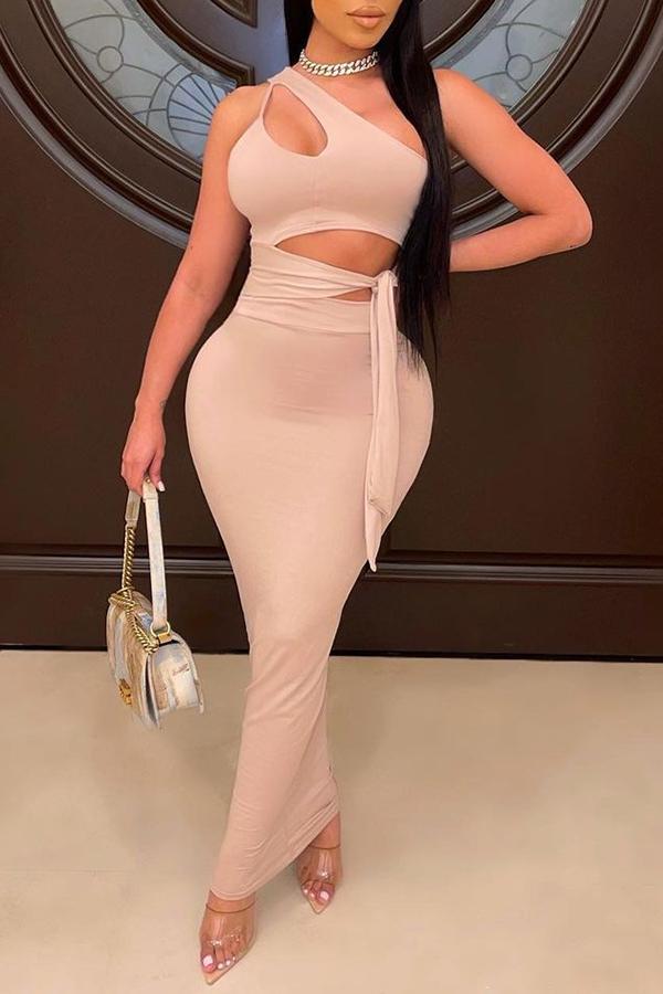 Janiel One Shoulder Hollow Out Maxi Dress Fashionpara