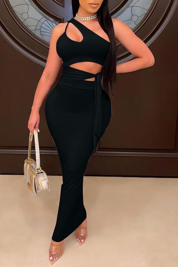 Janiel One Shoulder Hollow Out Maxi Dress Fashionpara