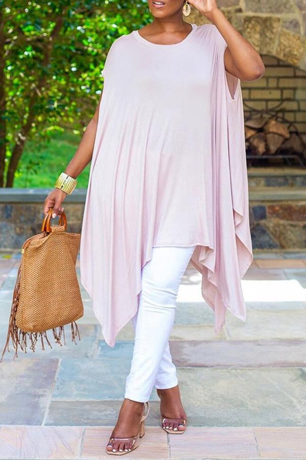 Irregular Hem Batwing Sleeve Casual Dress Fashionpara