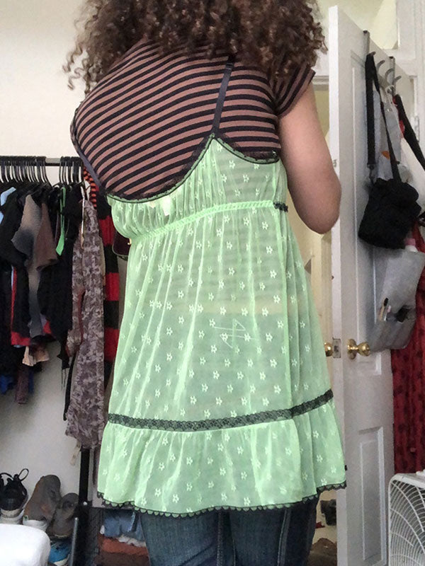 Sheer Sweetheart Tiered Babydoll Mini Dress